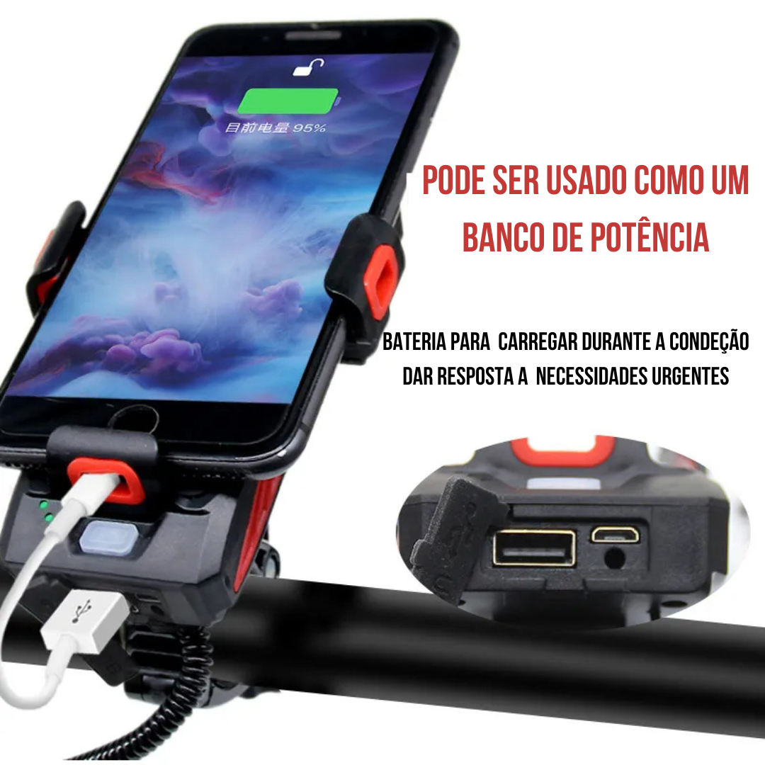 Suporte de Telefone Móvel 4 em 1 Para Farol de Bicicleta