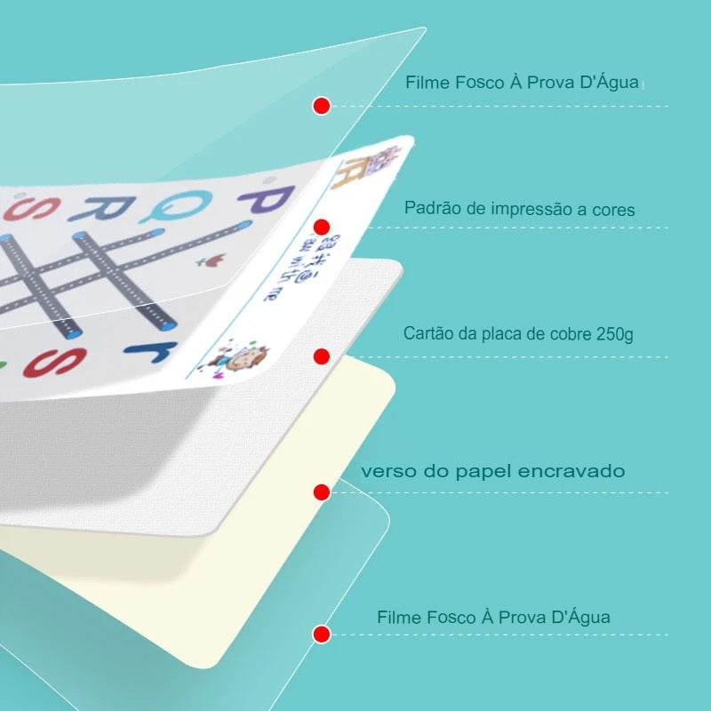 Caderno Mágico Reutilizável de Caligrafia para Crianças