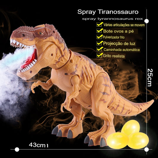 Tiranossauro Rex Elétrico com Voz Mecânica vem com Ovo Luminoso